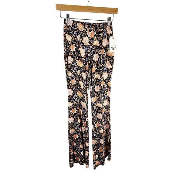 Billabong Sundown High Waisted Flared Pants Black Pebble Size Small Stretch - Picture 1 of 12